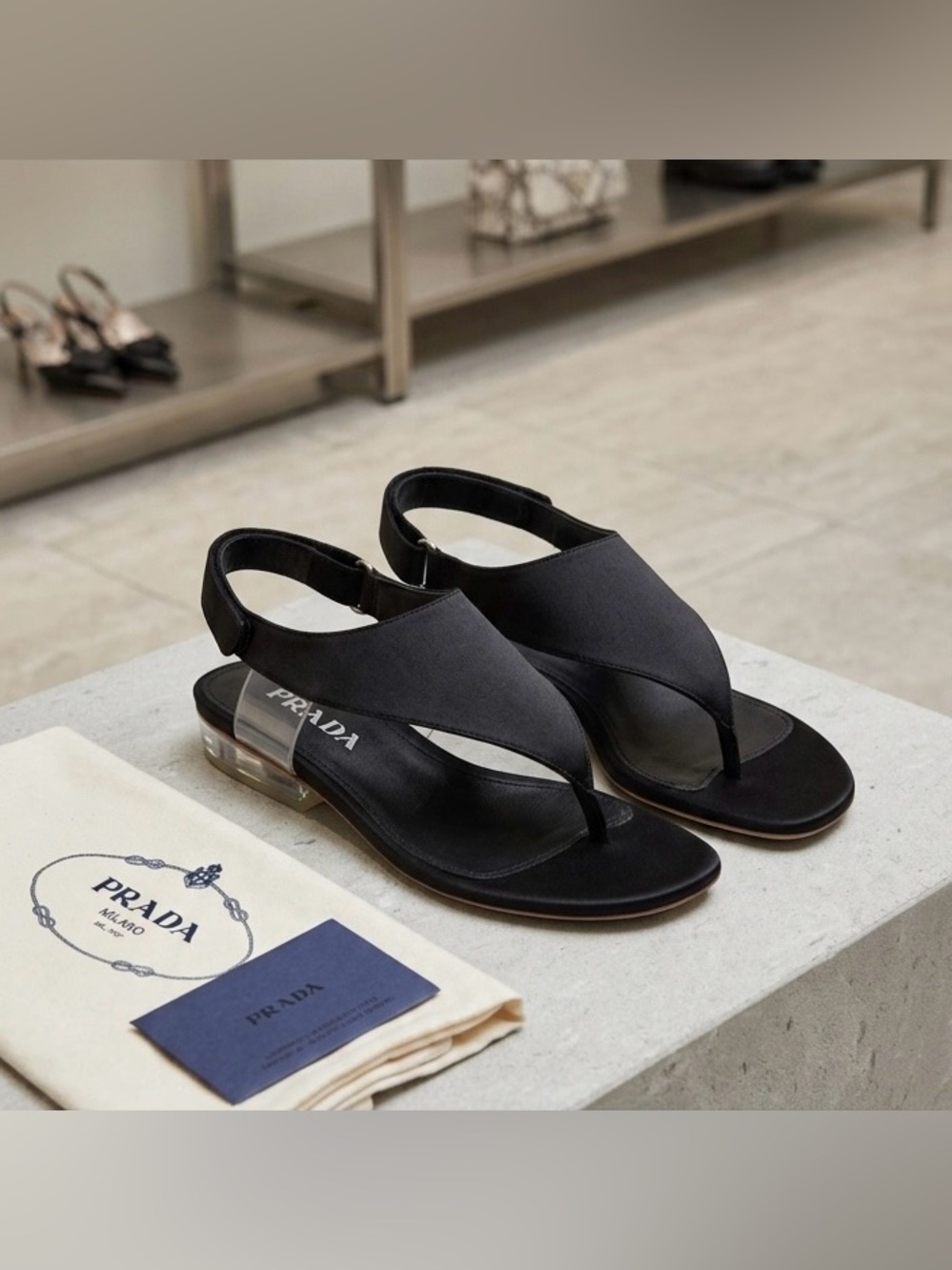 PRADA Brand New Satin Slingback Sandal EU SIZE 35